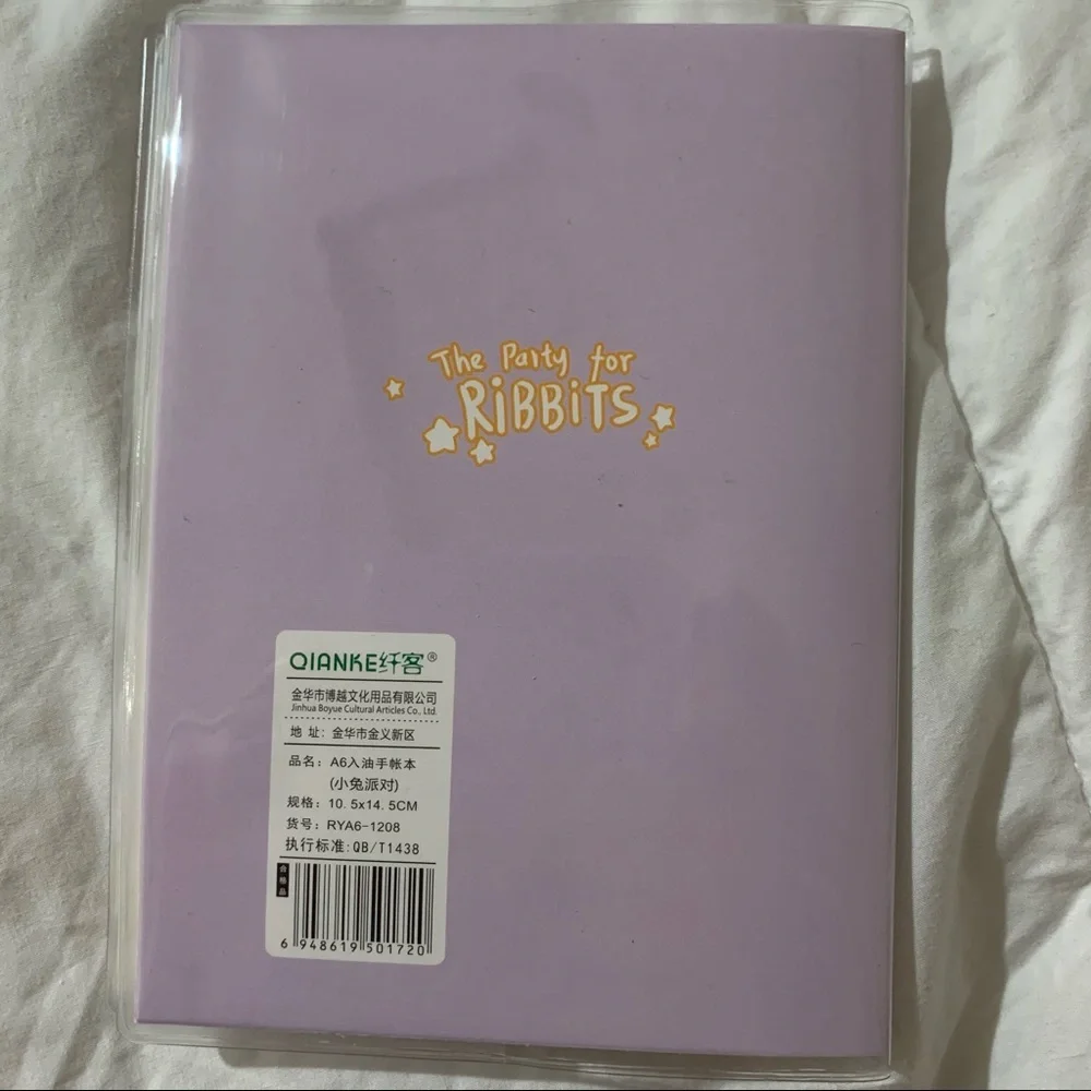 Purple Sheep Design Small Notebook with Water Gel Front Cover with Sequins